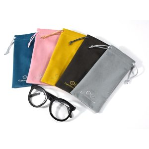 East sunshine Custom logo Velvet Sunglasses packing pouch Bag Drawstring Eyeglasses storage Pouch Glasses Packaging Bag (2)