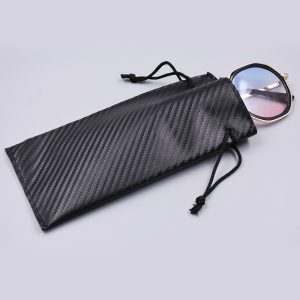 Fashion Striped PU Leather Glasses Bag Lightweight Sunglasses Protective Pouch Case Girls Glasses Case Bag Holder