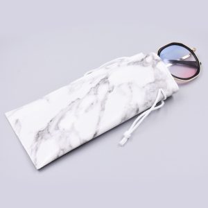 Fashion Striped PU Leather Glasses Bag Lightweight Sunglasses Protective Pouch Case Girls Glasses Case Bag Holder