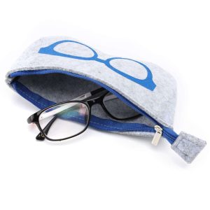 Portable Eyeglasses Bag Case Soft Felt Zipper Glasses Purse Bag Makeup Storage Pouch (2)