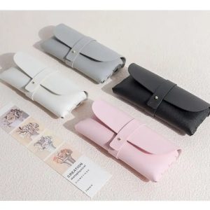 Fashion Glasses Bag Soft Leather Glasses Case Girls Portable Sunglasses Pouch Storage Bag Anti-Pressure