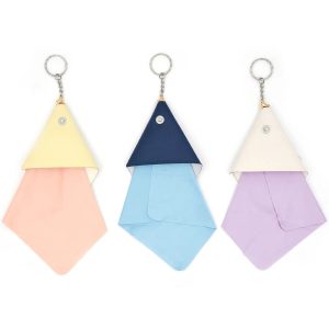 Fashion Key Ring Glasses Cleaning Cloth Triangle Packing Lens Sunglasses Eyewear Cloth with Custom Logo