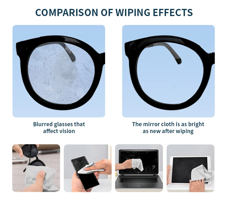 Wholesale Custom Print Microfiber Glasses Cleaning Cloth Sunglasses Cleaning Wipe Cloth Custom Logo Eyeglass Lens Cleaning Cloth