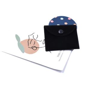 Custom Travel Packing Velvet Envelope Jewelry Snap Button Storage Pouch Necklace Bag for Earrings Rings Bracelet
