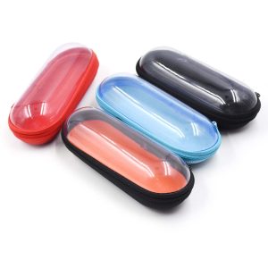 Wholesale EVA Compression Wear Resistant Translucent Glasses Case Sports Portable Zipper Glasses Storage Box