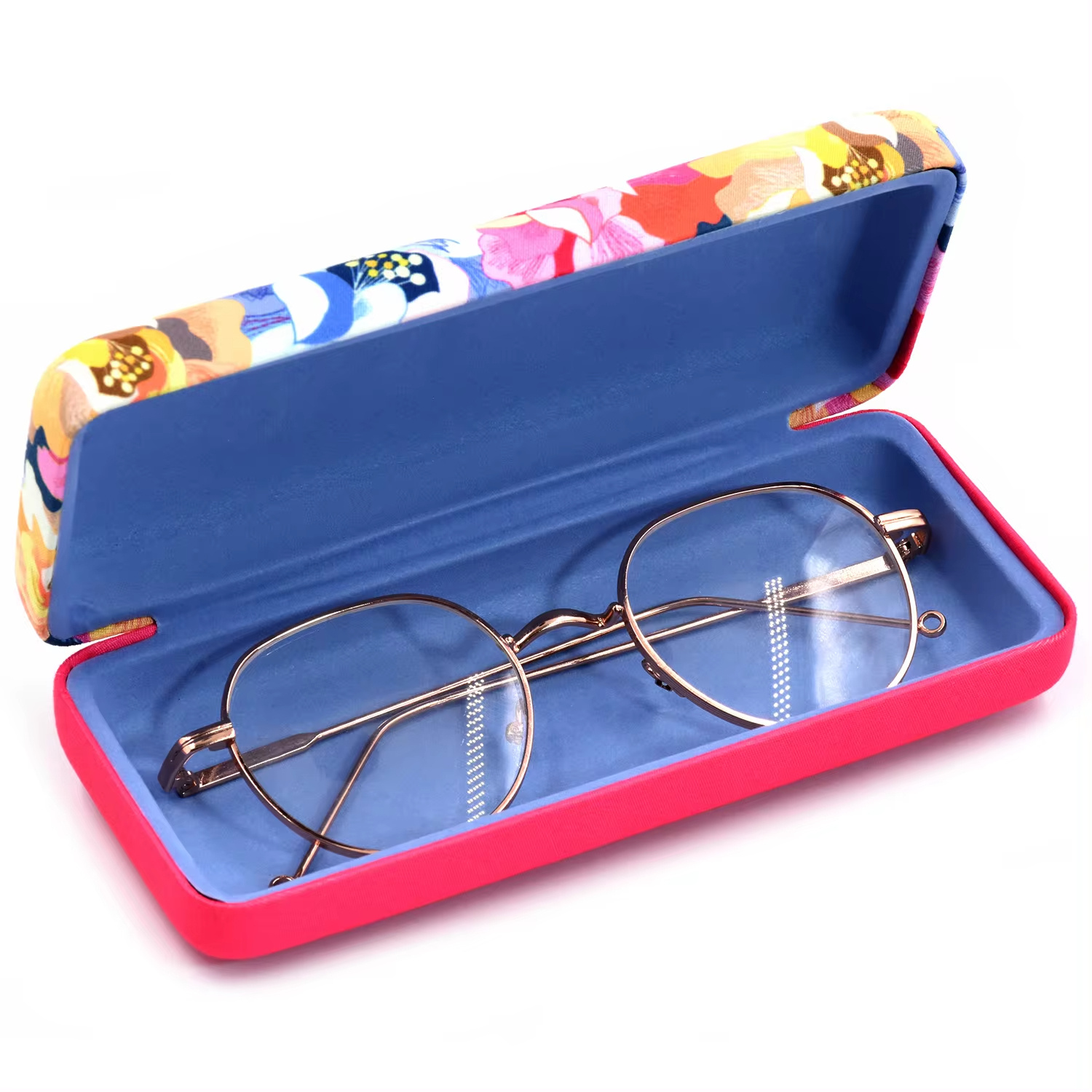 Custom Logo glasses case microfiber printed Eyeglasses Box Metal Reading Glasses Case Optical glasses case