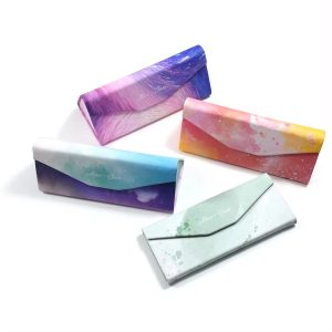 Custom folding sunglasses box collapsible glass case portable triangle glasses protective cover sunglasses case (5)