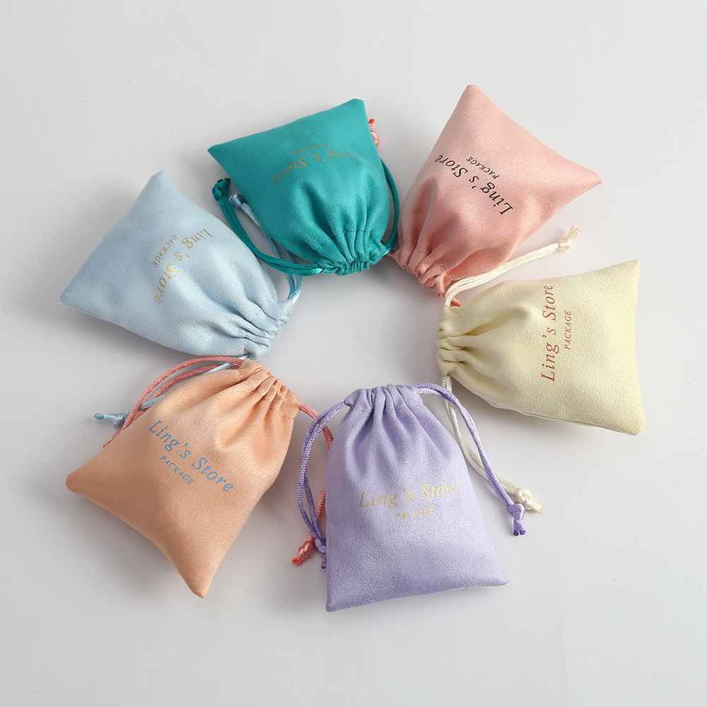 East sunshine Custom Logo Drawstring Jewelry Packaging Pouches Bags Wedding favor Bags Jewel Velvet Pouch
