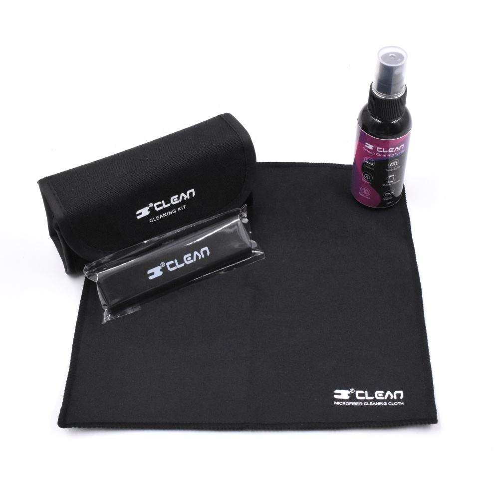 Eyeglasses Cleaning Kit Glasses Soft Bag Cleaning Brush Screen Cleaning Spray with Microfiber Cloth