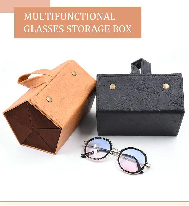 Multifunctional Glasses Storage Box 5 Multi-Slot Sunglass Storage Box PU Leather Manual Glasses Case
