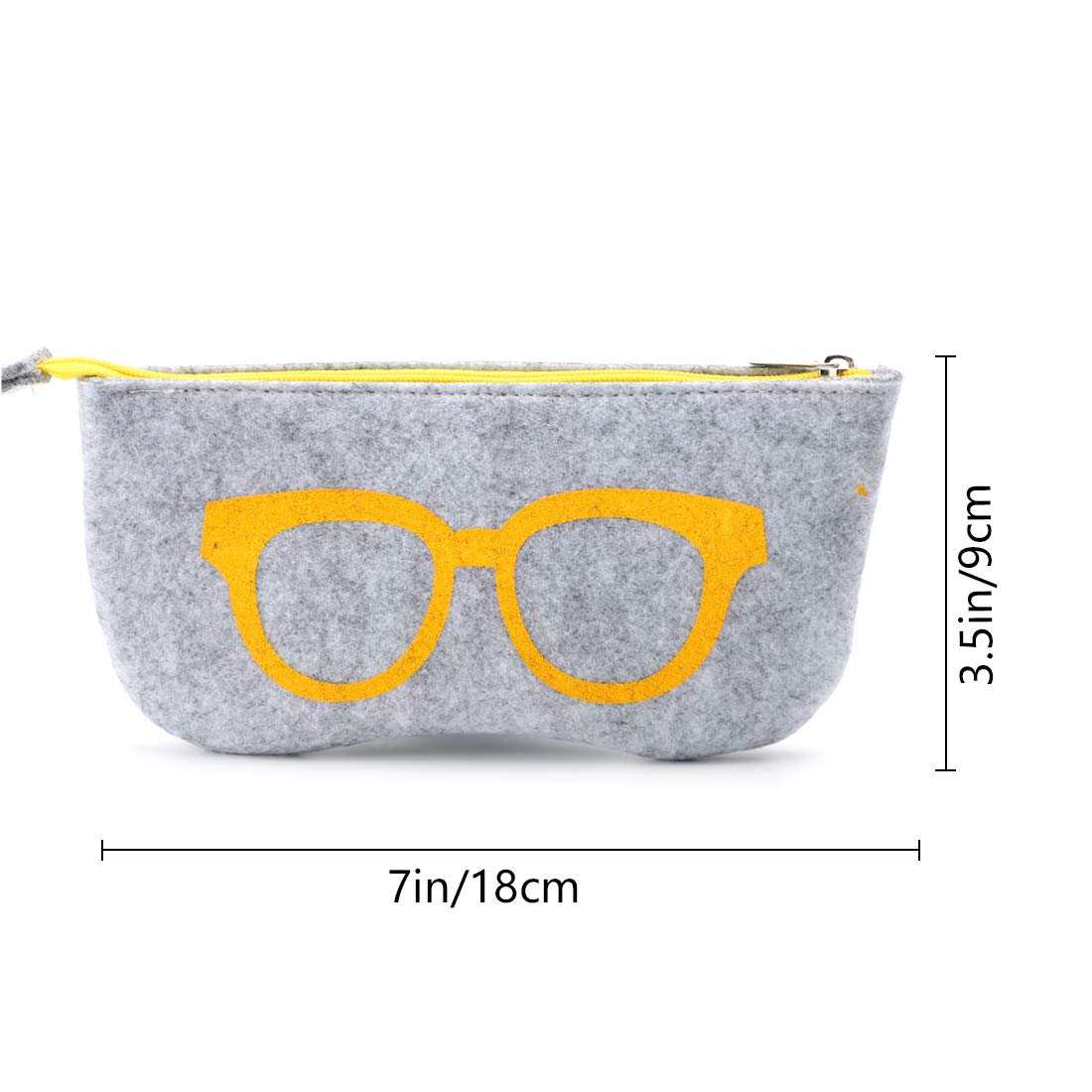 Portable Eyeglasses Bag Case Soft Felt Zipper Glasses Purse Bag Makeup Storage Pouch