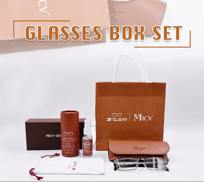 Custom logo Eyeglasses Cases Large Glasses Packaging Pouch Eyewear Cleaning Cloth Pressure Resistance Sunglasses box Set