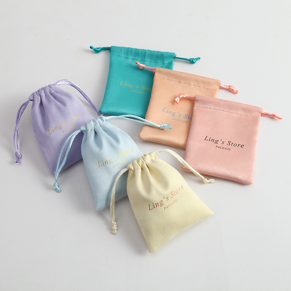 East sunshine Custom Logo Drawstring Jewelry Packaging Pouches Bags Wedding favor Bags Jewel Velvet Pouch