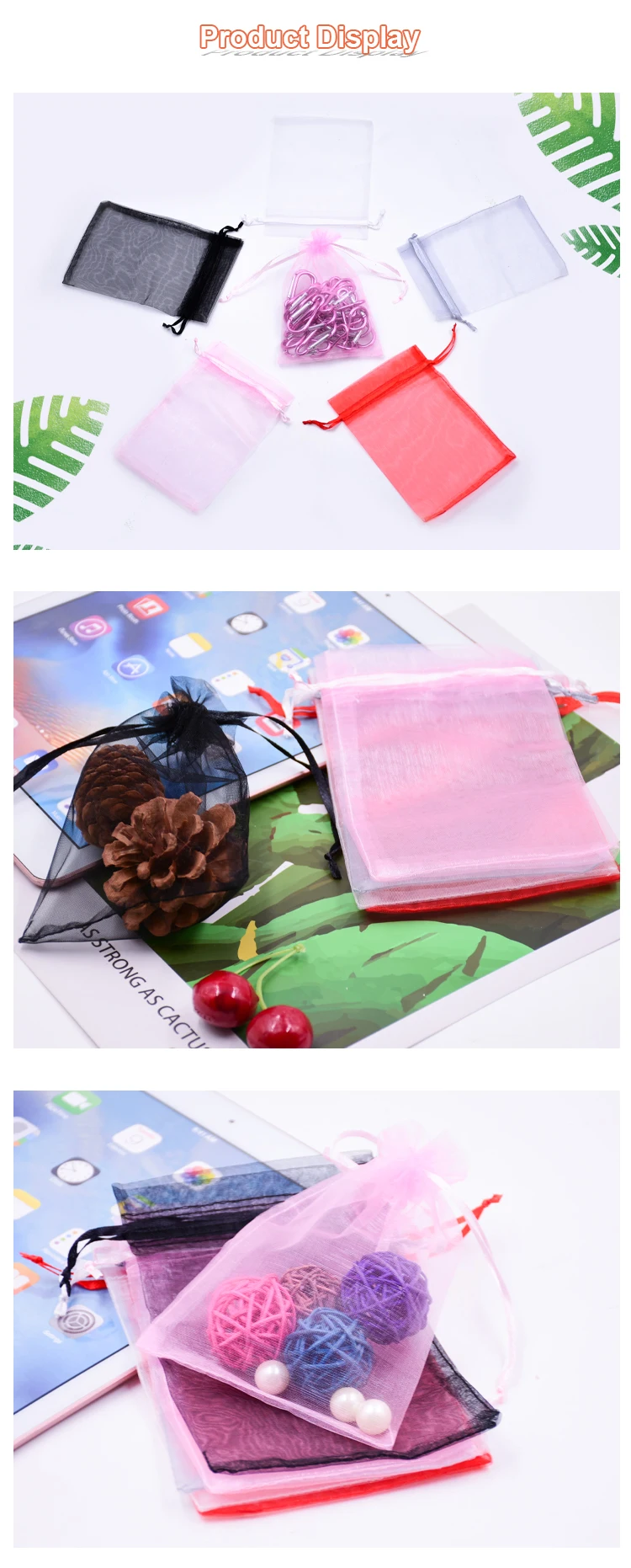 Mixed Colors Organza Drawstring Jewelry Carrying Pouches Wedding Party Christmas Favor Gift Bags