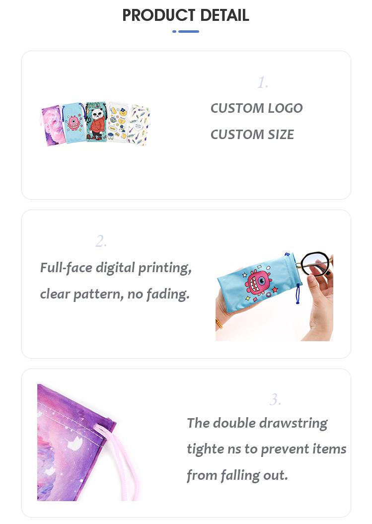 New Custom Logo Sunglasses Bag Mobile Phone Pouch Factory Wholesale Glasses Case Glasses Bag