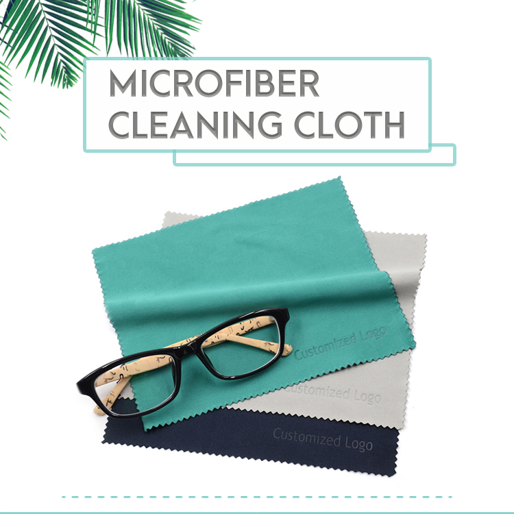 Simple style felt hot stamping microfiber lens cleaning fabric cloth for glasses